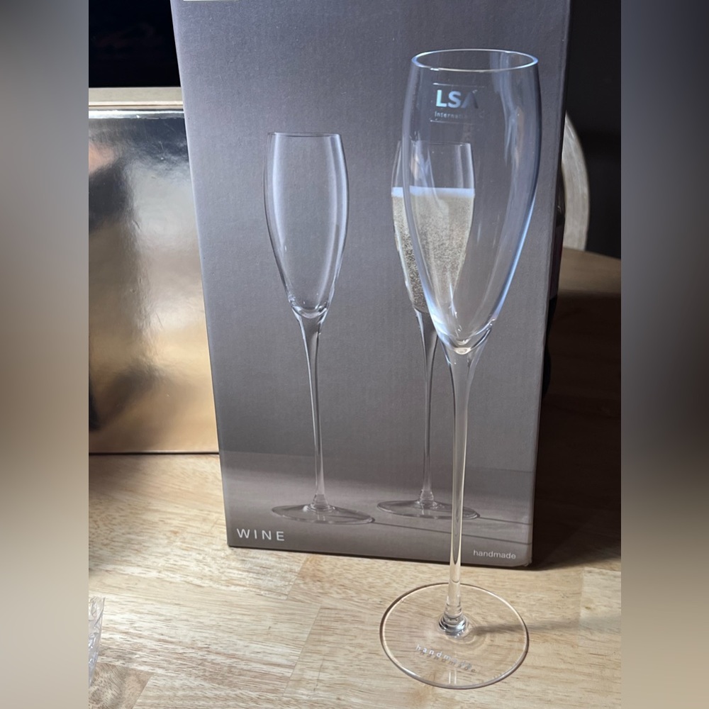 LSA International Wine Champagne Flutes  160ml Clear Set of 2 NEW
